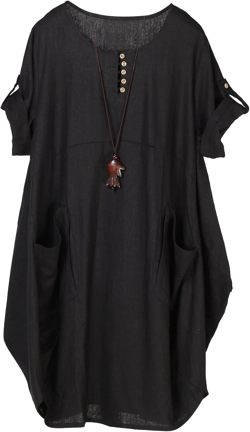 Minibee Women's Ruffle Oversize Casual Midi Dresses with Pockets