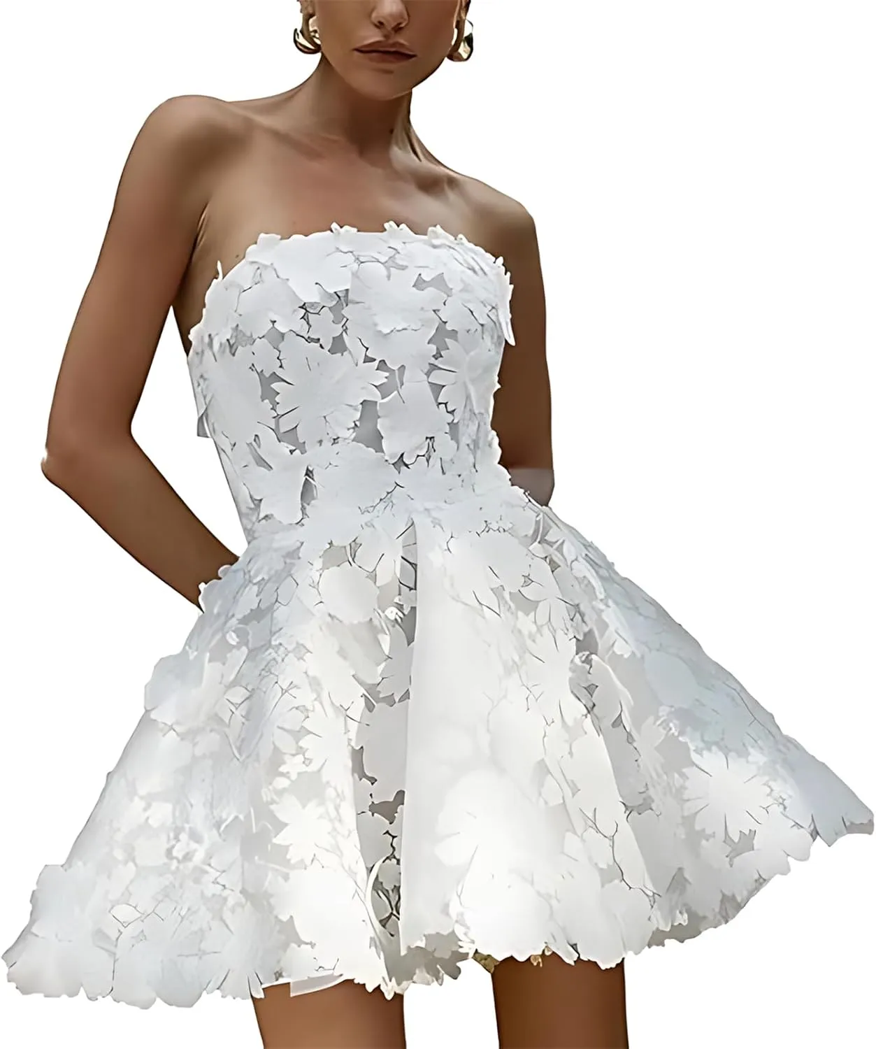 Modest Off Shoulder Short Wedding Dresses for Women Bride Elegant A-Line Bridal Gowns Casual Engagement Dress