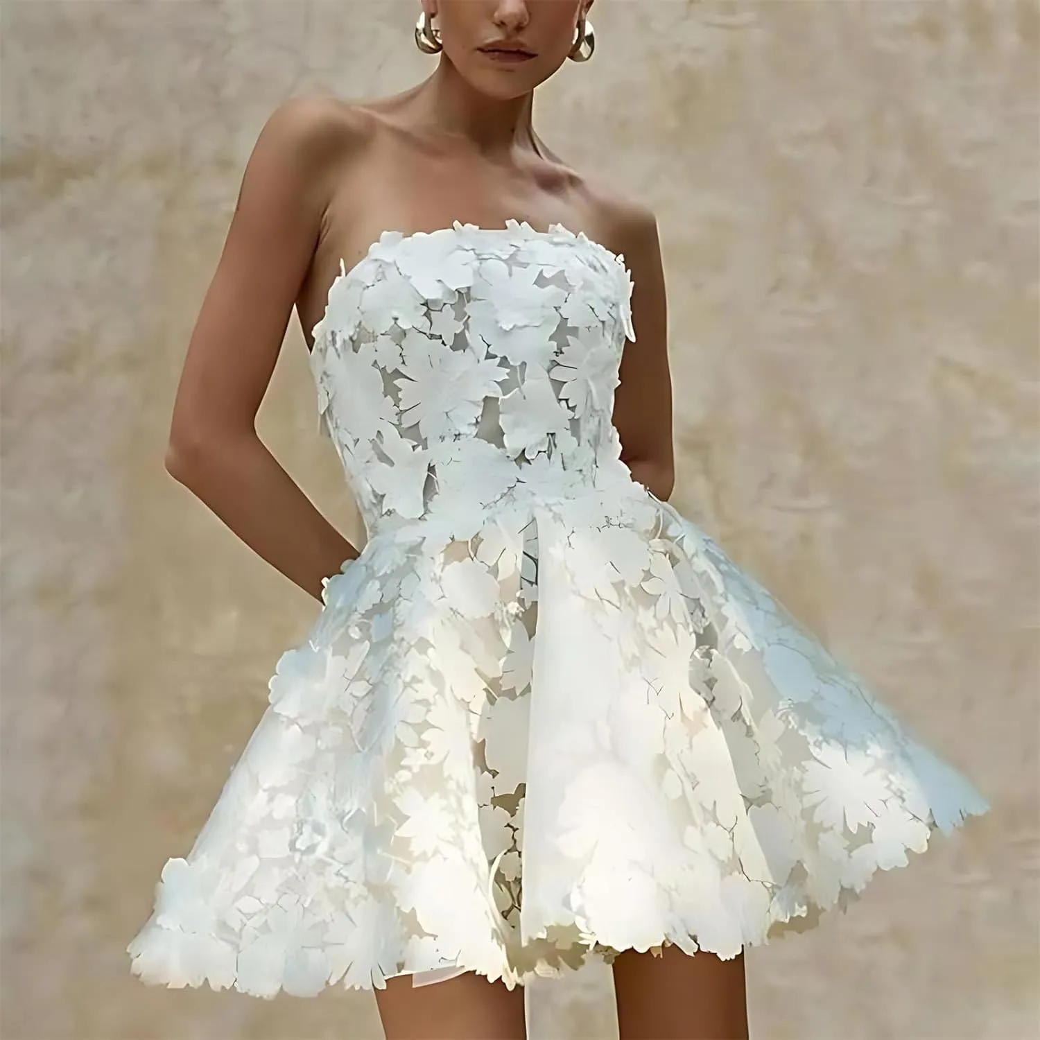 Modest Off Shoulder Short Wedding Dresses for Women Bride Elegant A-Line Bridal Gowns Casual Engagement Dress