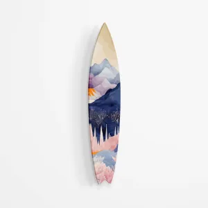 Mountains Tree Forest Acrylic Surfboard Wall Art
