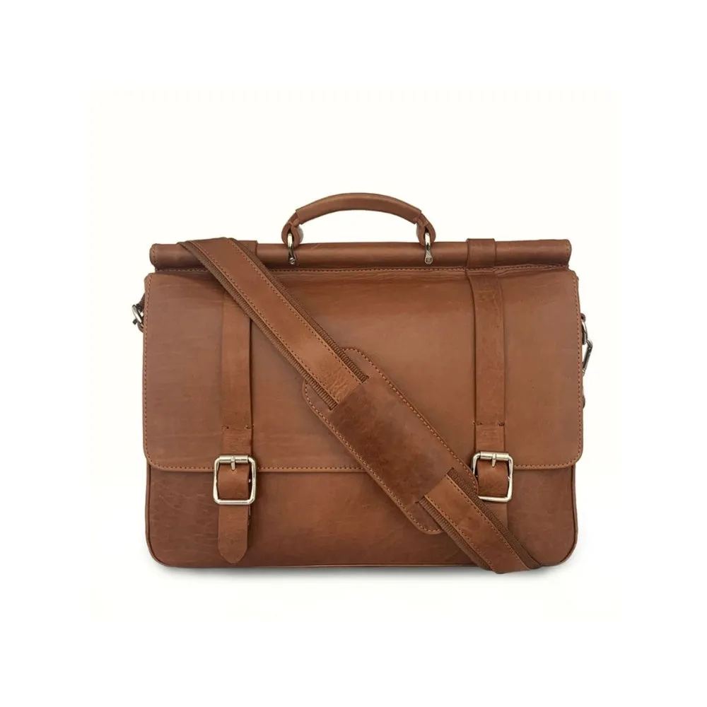 Nappa Dori Tan Vintage Attache Case