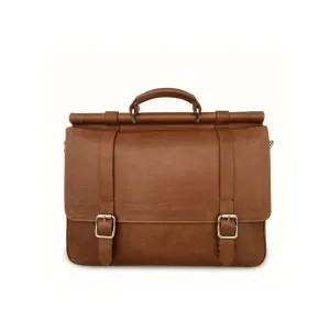 Nappa Dori Tan Vintage Attache Case
