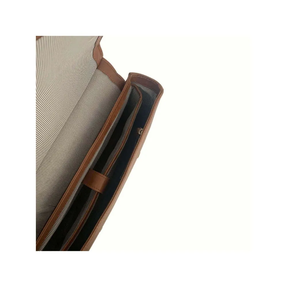 Nappa Dori Tan Vintage Attache Case