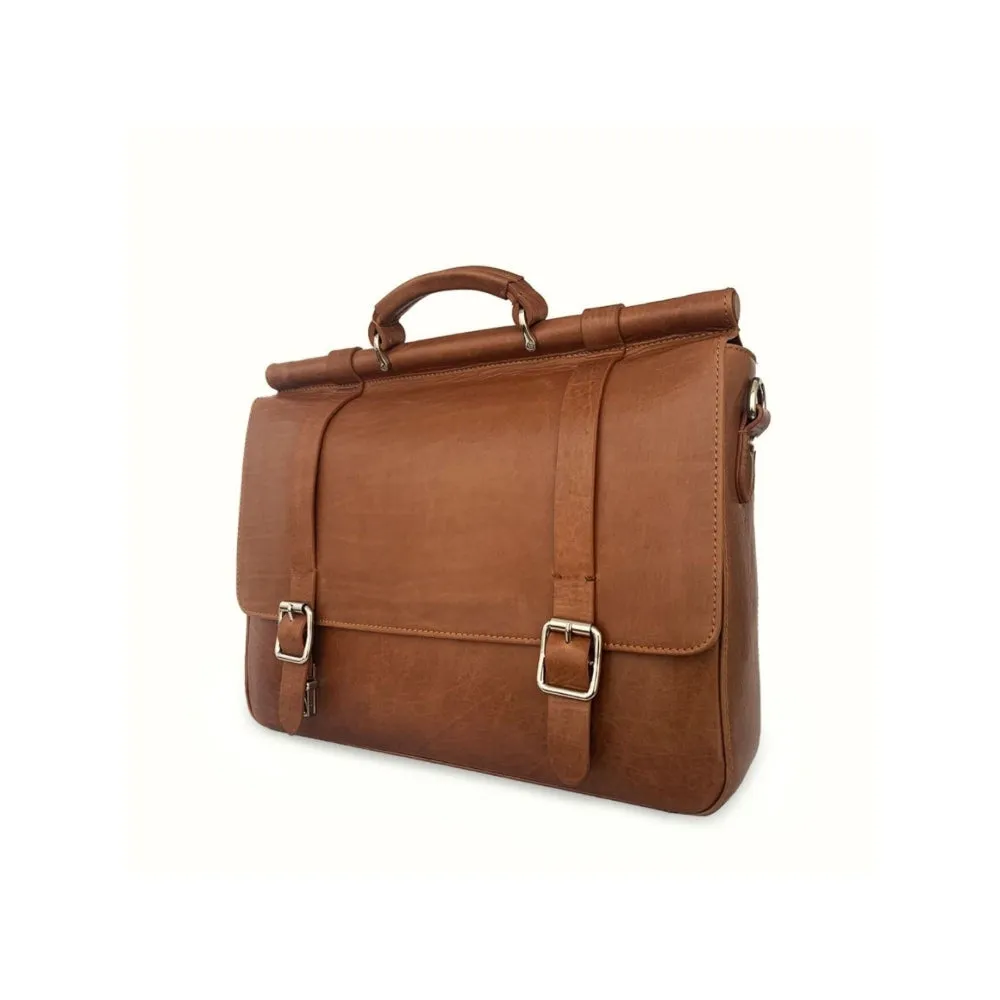 Nappa Dori Tan Vintage Attache Case