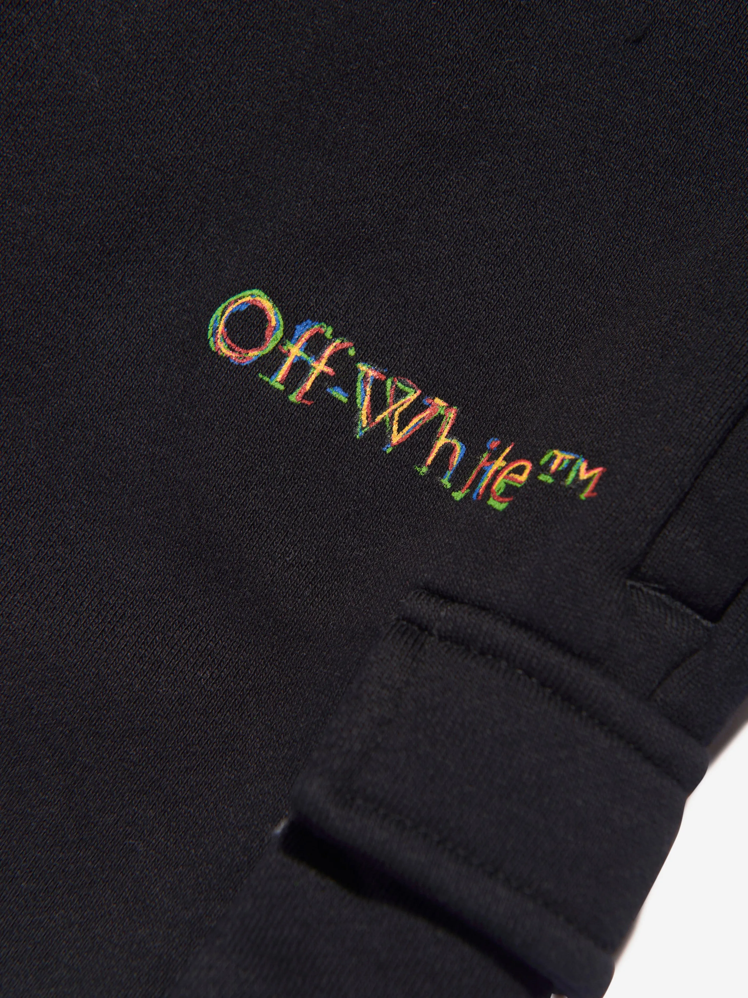 Off-White Boys Logo Stretch Shorts in Black