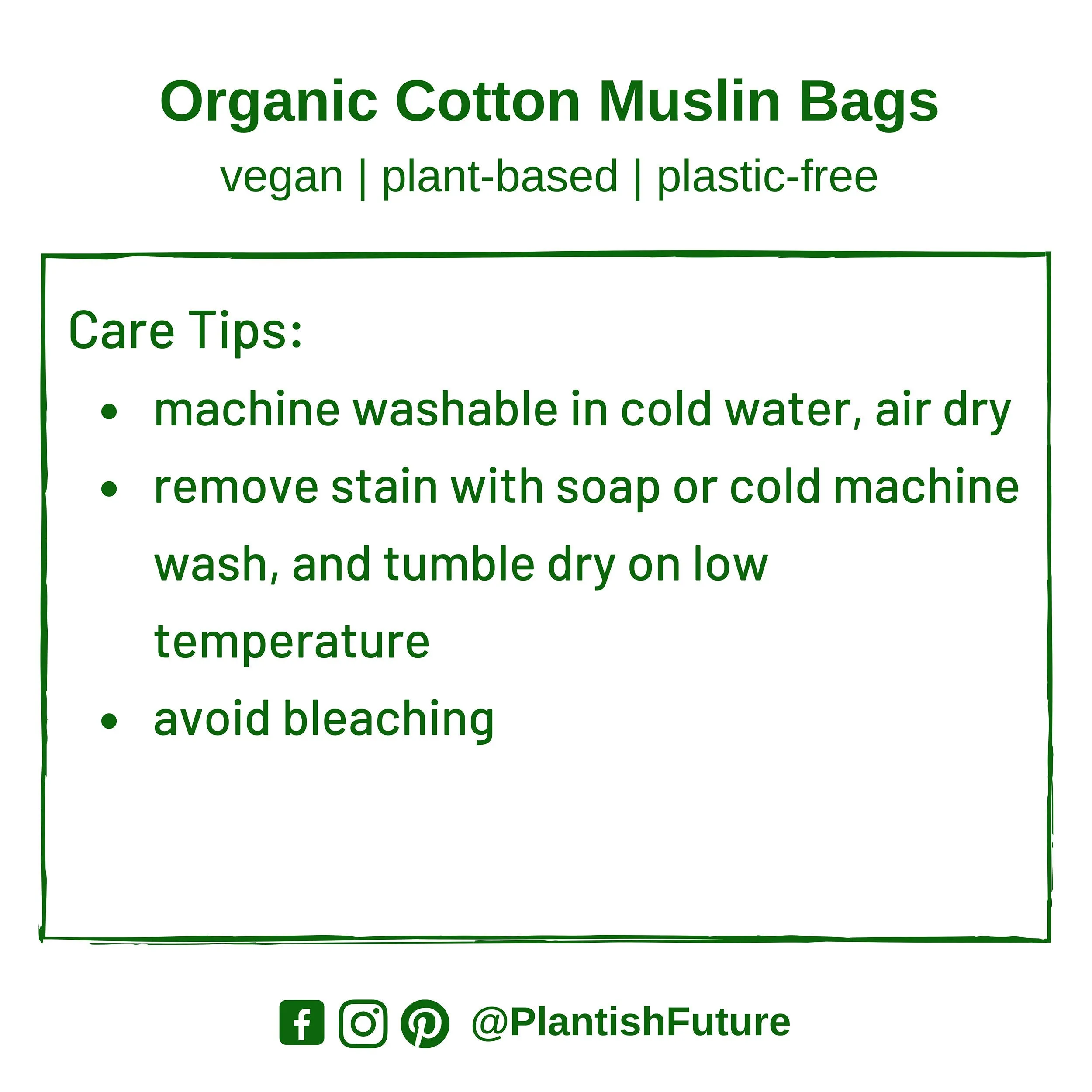 Organic Cotton Muslin Bags - Set of 3
