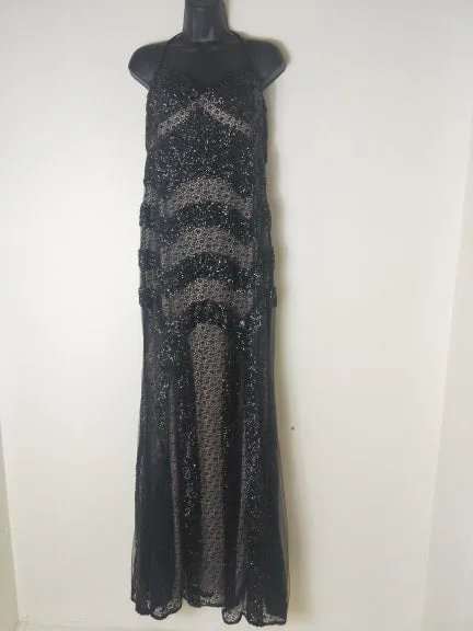 Outlet - Rose Noir - Long Beaded  Formal dress