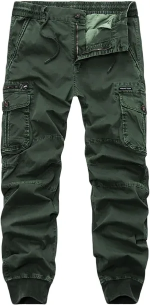 Parachute Pants for Men Lightweight Tactical Cargo Pants with Multi Pockets Casual Loose Hiking Trouser Outdoor