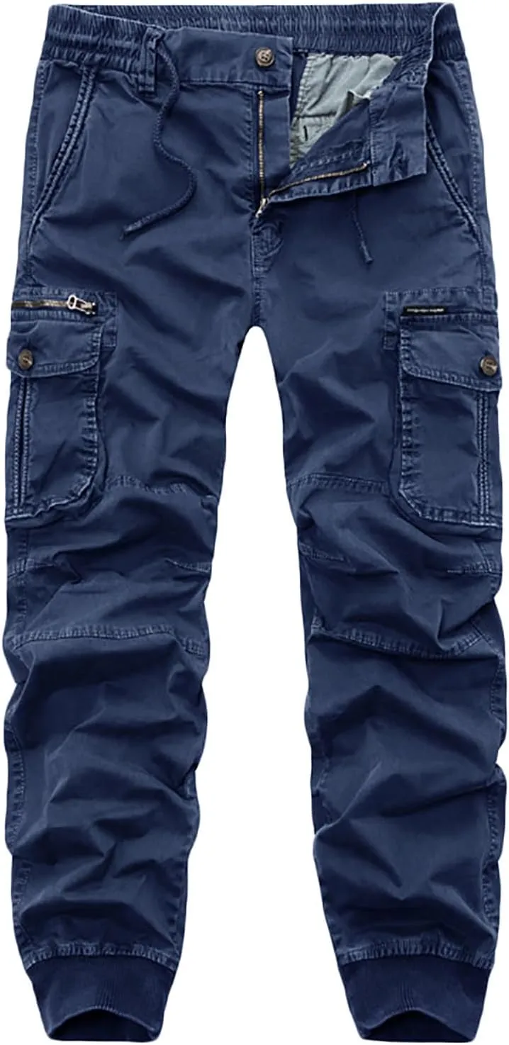 Parachute Pants for Men Lightweight Tactical Cargo Pants with Multi Pockets Casual Loose Hiking Trouser Outdoor