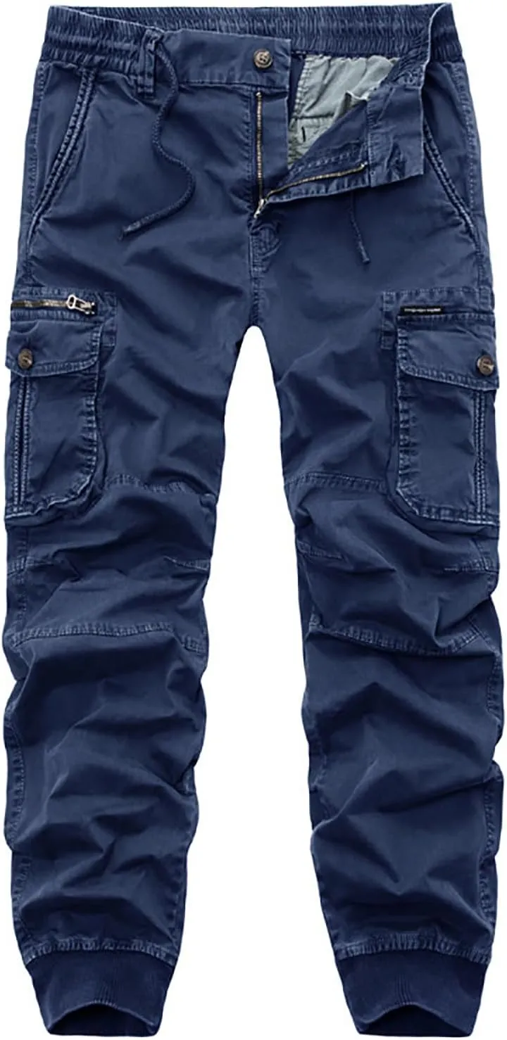 Parachute Pants for Men Lightweight Tactical Cargo Pants with Multi Pockets Casual Loose Hiking Trouser Outdoor