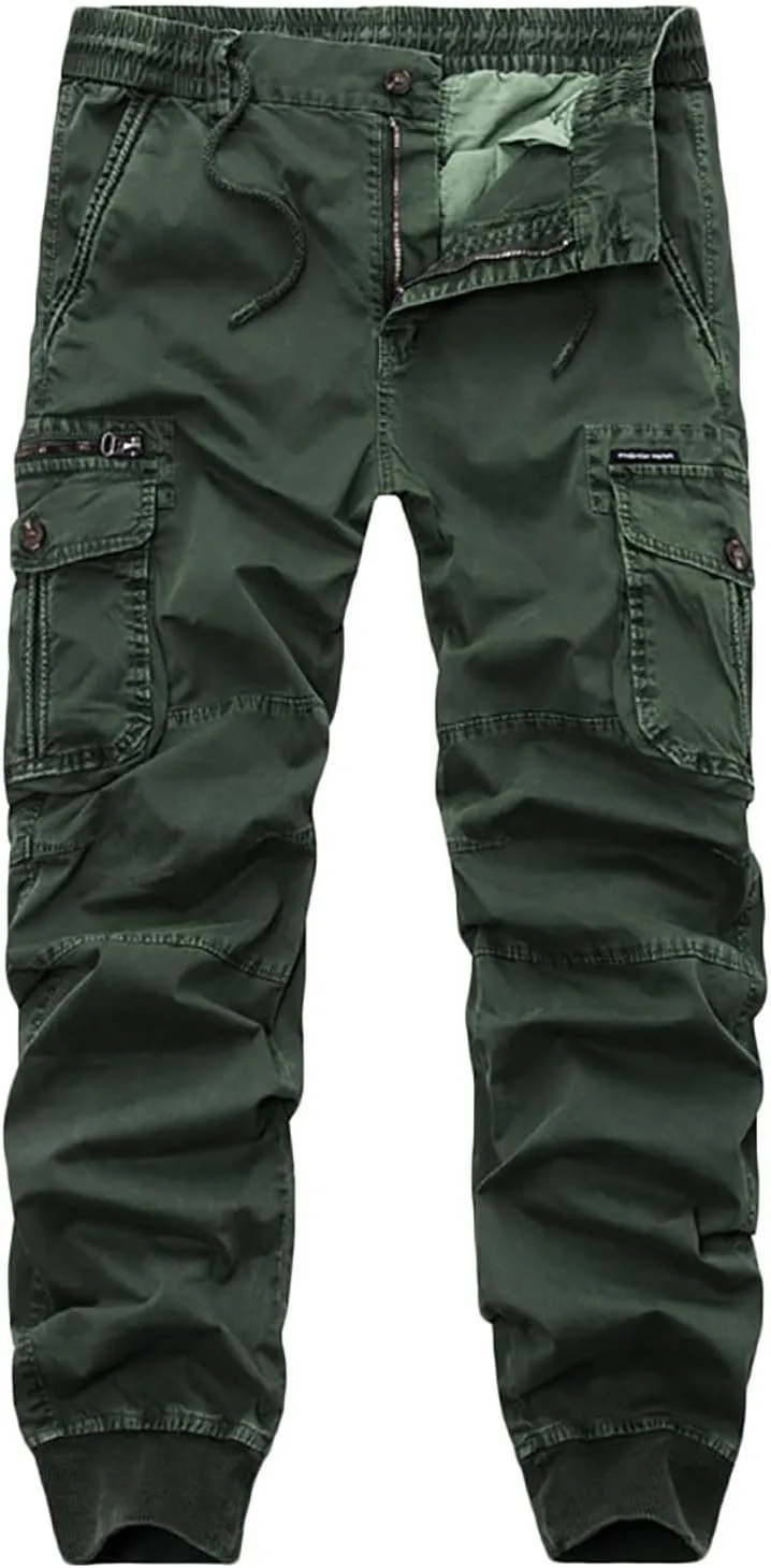 Parachute Pants for Men Lightweight Tactical Cargo Pants with Multi Pockets Casual Loose Hiking Trouser Outdoor