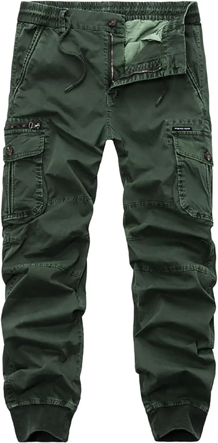 Parachute Pants for Men Lightweight Tactical Cargo Pants with Multi Pockets Casual Loose Hiking Trouser Outdoor