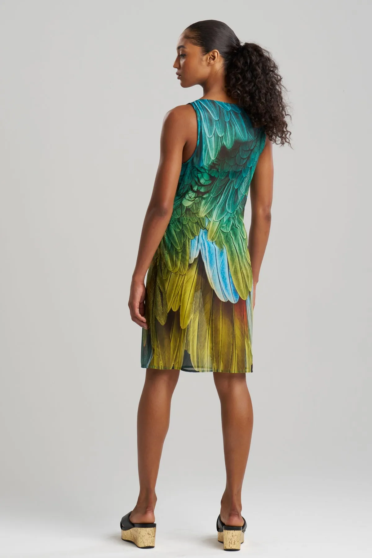 Paradise Printed Mesh Mini Dress