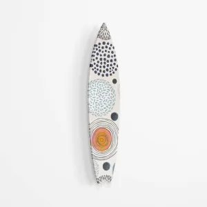 Pattern with Doodle Circles Acrylic Surfboard Wall Art