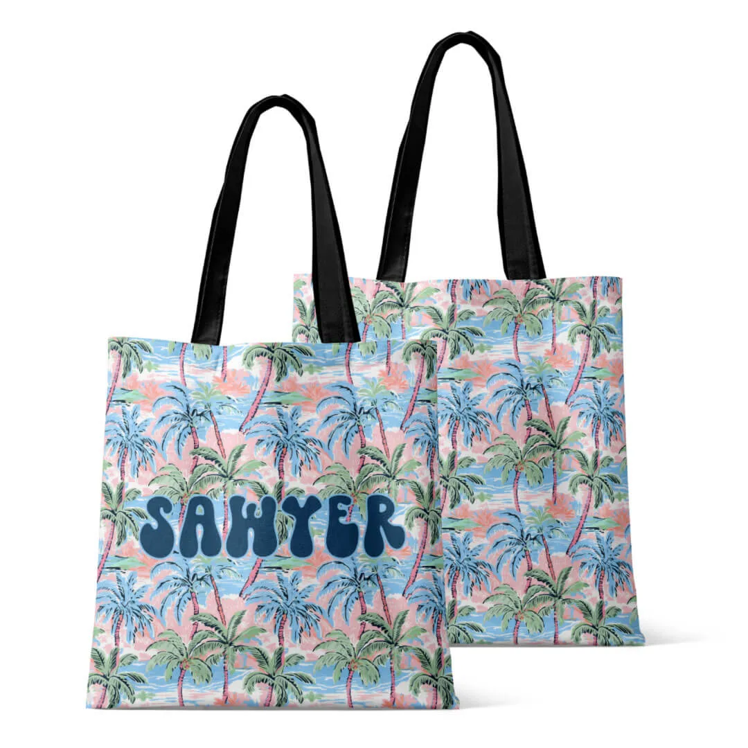 Personalized Tote Bags | Pastel Palms