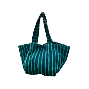 Poolside Bags in Navy Green Stripes