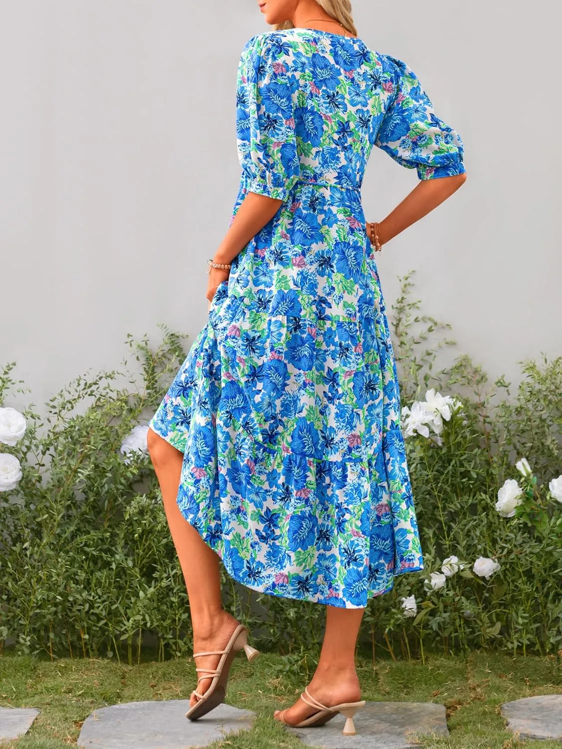 PRETTYGARDEN Maxi Dress for Women 2024 Summer Casual Loose Oversized Floral Sundress Flared Boho Flowy Vacation Long Dresses