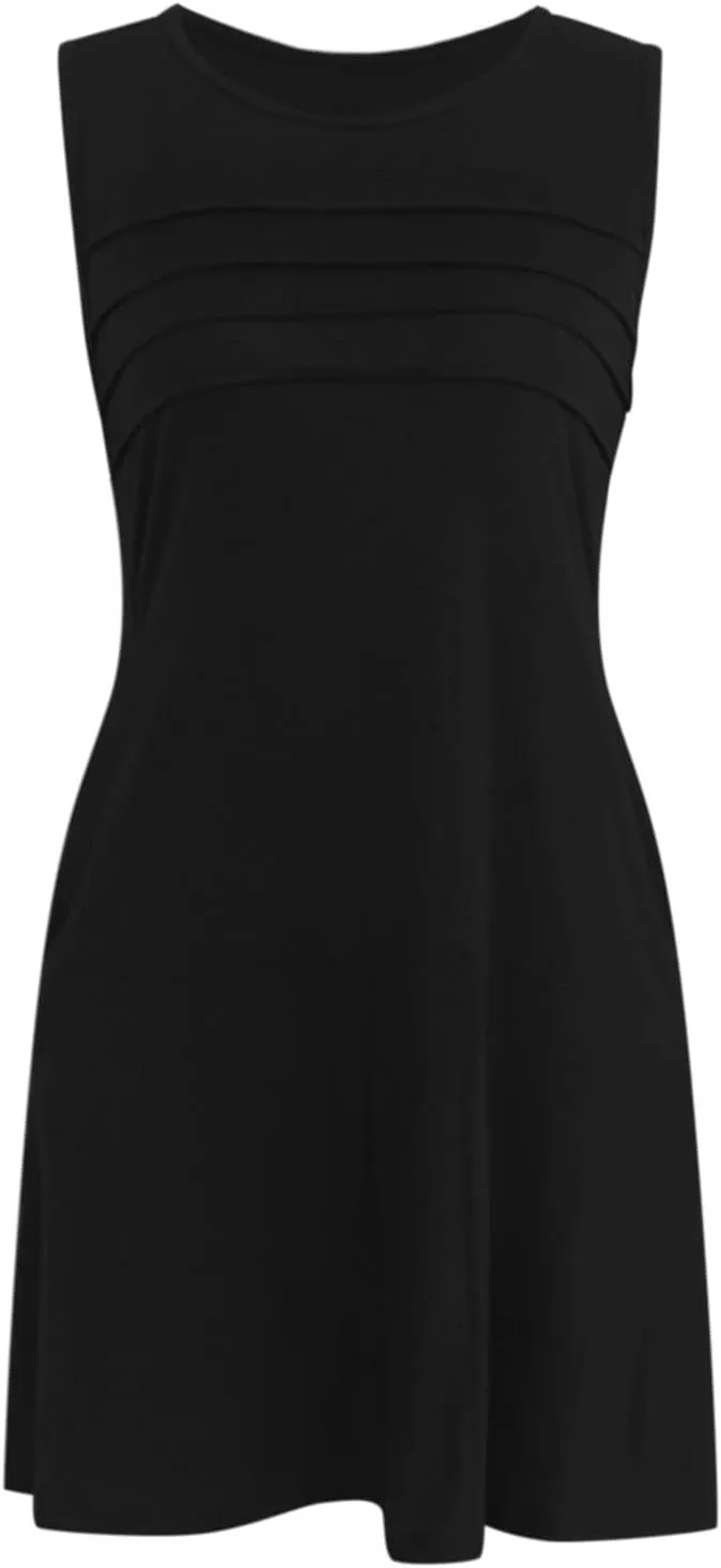 PTOLOCIF Sundresses for Women 2025 Casual Boho Dress Sleeveless Tank Mini Short Dress Casual Crew Neck Bubble Sundresses
