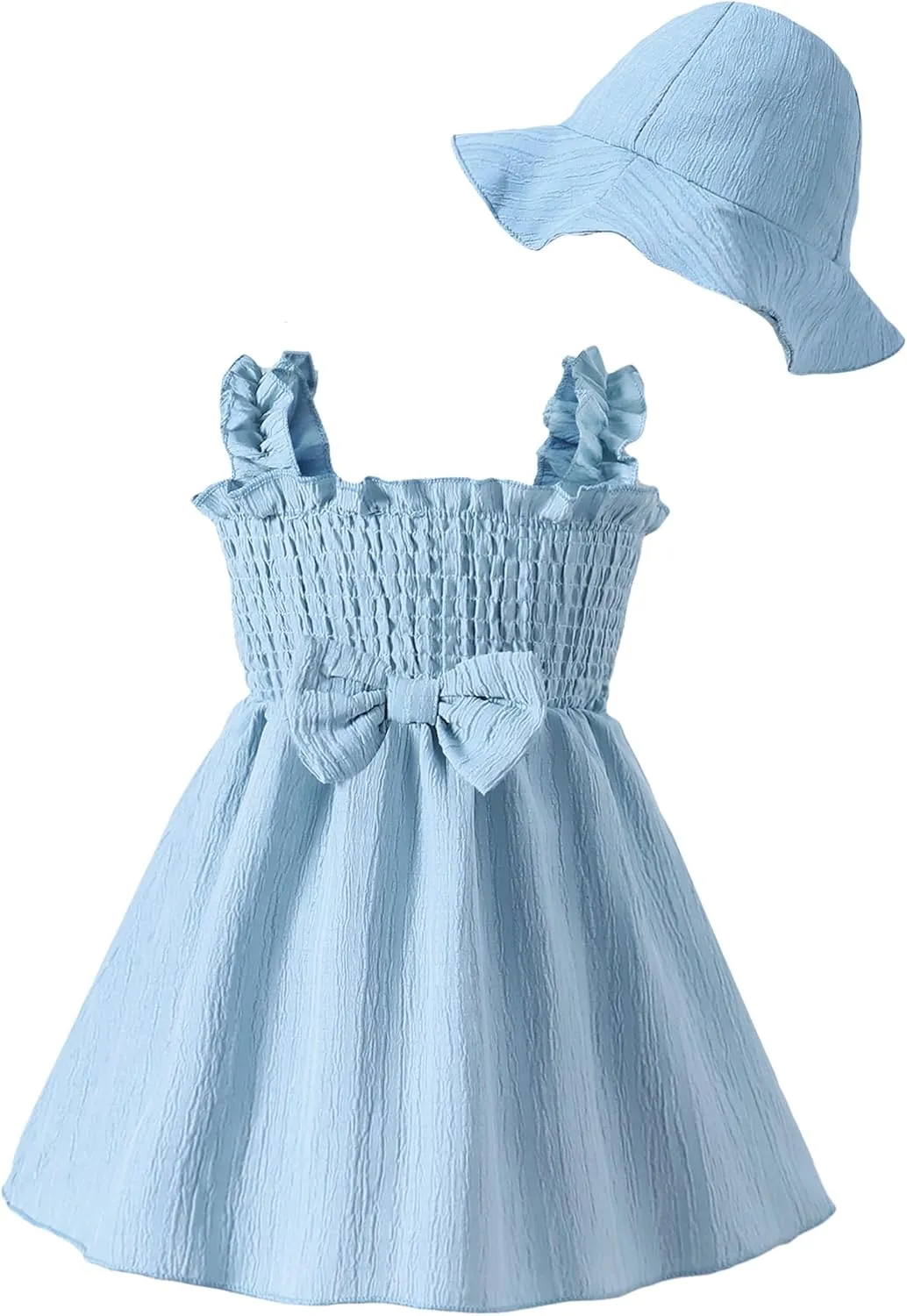Renotemy Baby Girl Dress Summer Outfits Toddler Girls Clothes Boho Casual Sundress Infant Flower Dresses with Cute Hat