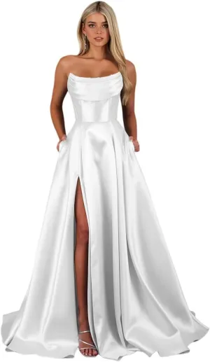 Simple Mermaid Wedding Dresses for Bride 2025 Boho Beach Satin Sleeveless Bridal Gown with Train