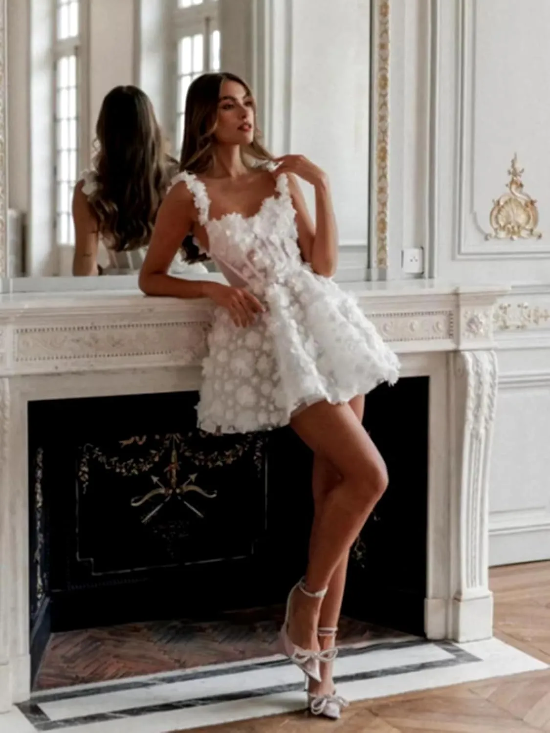 Simple Short Satin Wedding Dresses for Bride 2025 Formal Engagement Elopement Strapless Bridal Shower Dress for Women