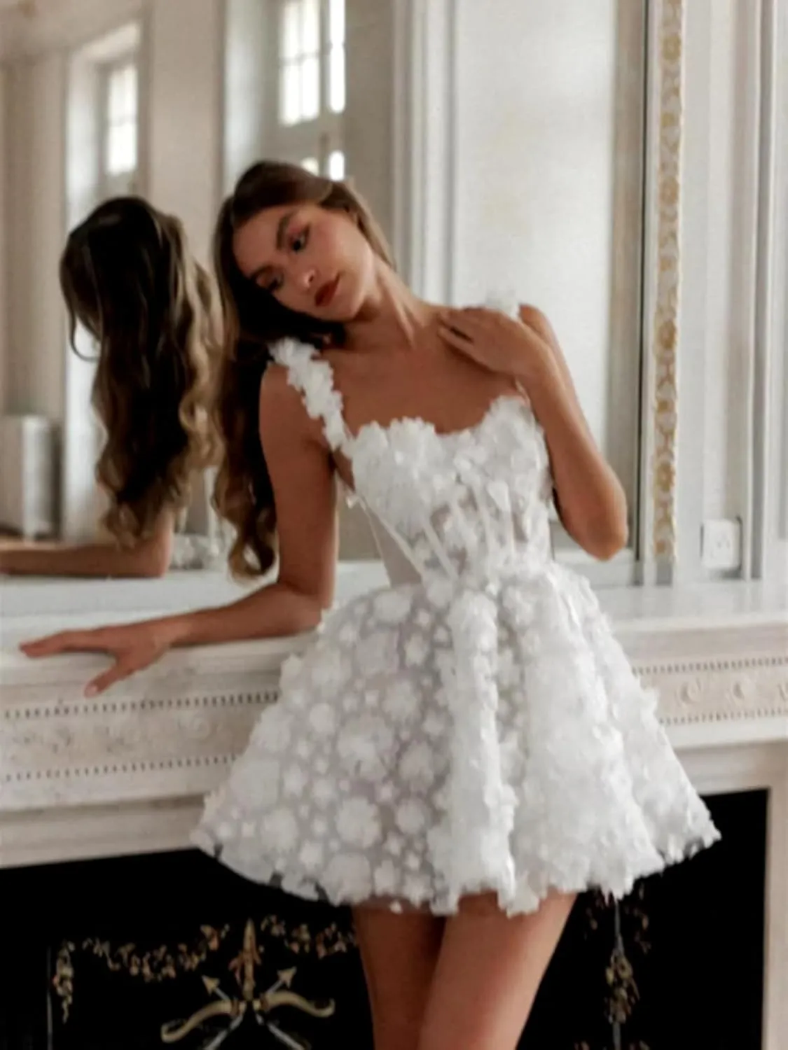 Simple Short Satin Wedding Dresses for Bride 2025 Formal Engagement Elopement Strapless Bridal Shower Dress for Women