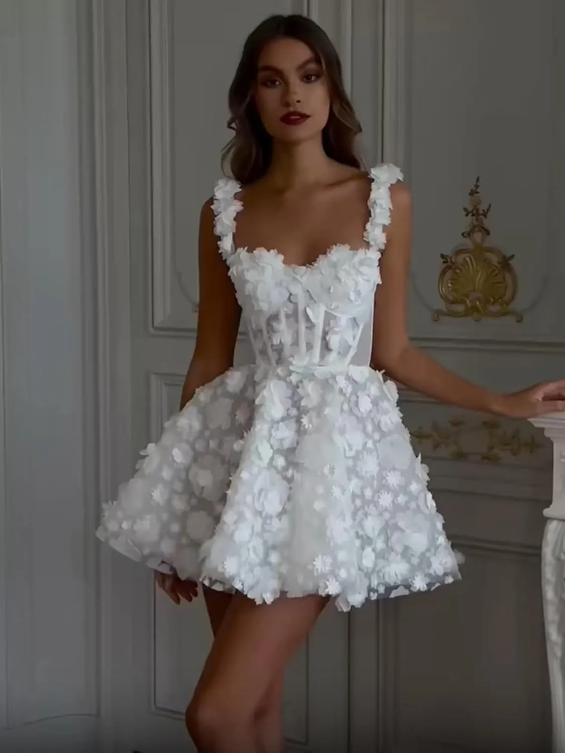 Simple Short Satin Wedding Dresses for Bride 2025 Formal Engagement Elopement Strapless Bridal Shower Dress for Women