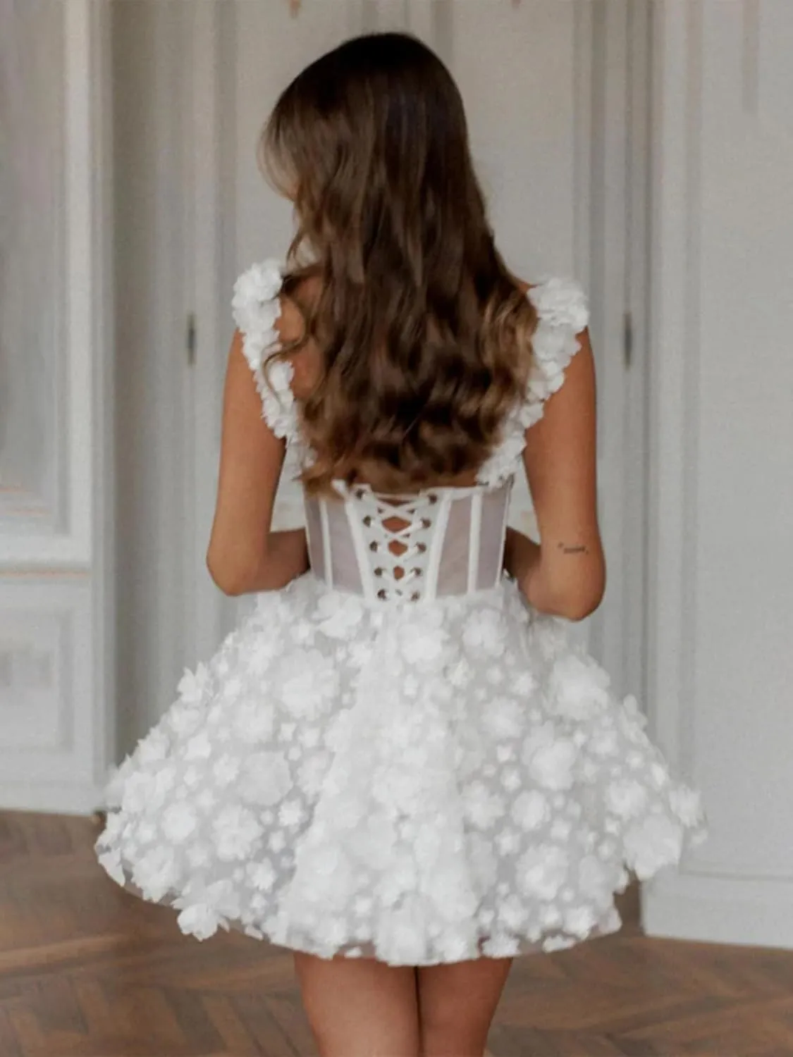 Simple Short Satin Wedding Dresses for Bride 2025 Formal Engagement Elopement Strapless Bridal Shower Dress for Women