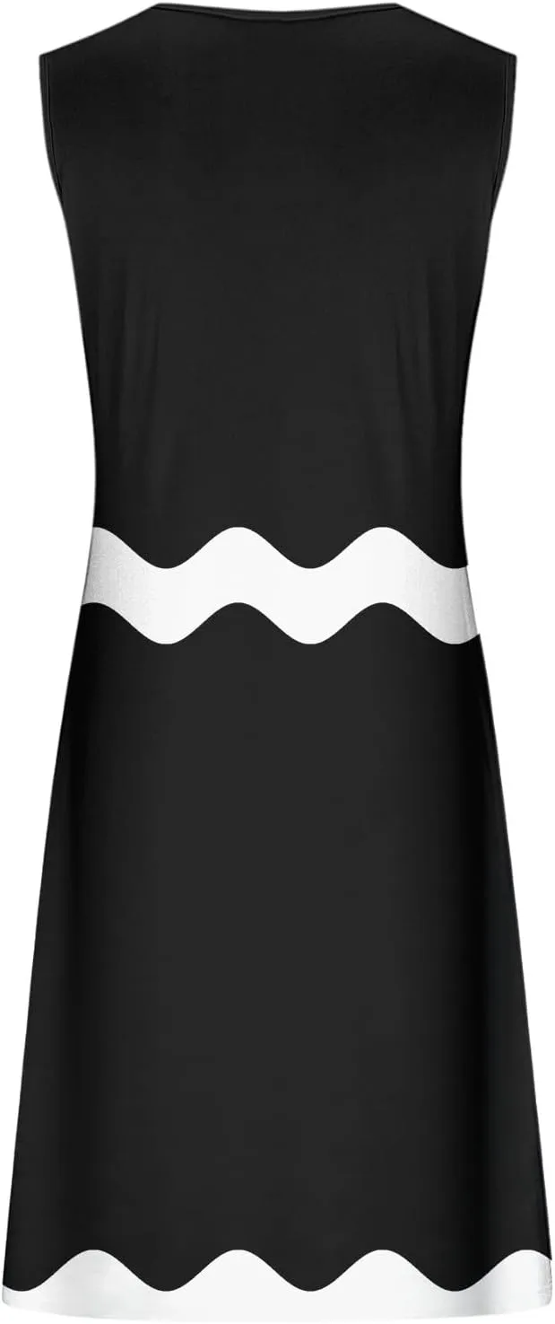 Spring Dresses for Women 2025 Mini Sun Dress Casual Floral Sundress Sleeveless Tank Crewneck Coverup Mini Dress