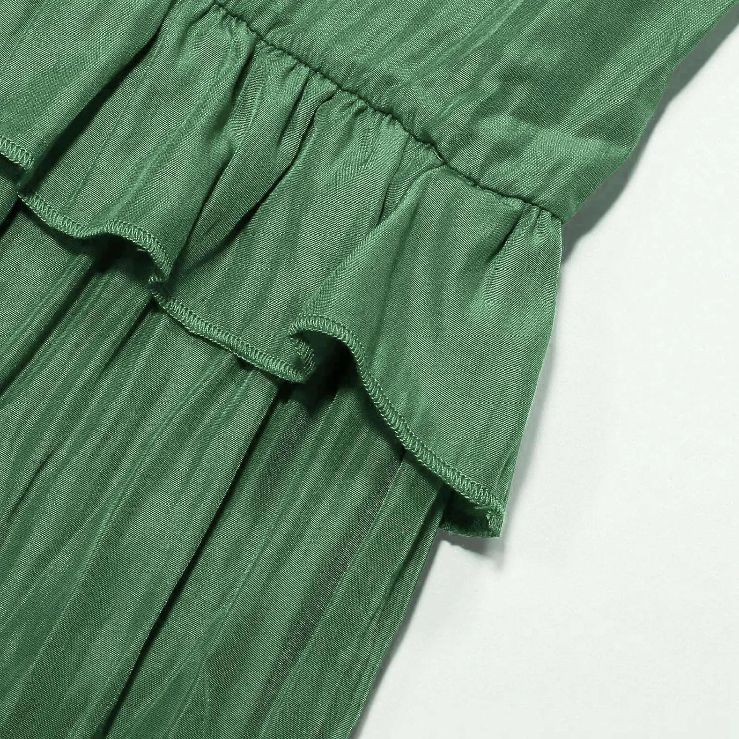 Spring Dresses for Women 2025, Womens Summer Dress Sleeveless Halter Layered Ruffles Casual Boho Flowy Maxi Dress