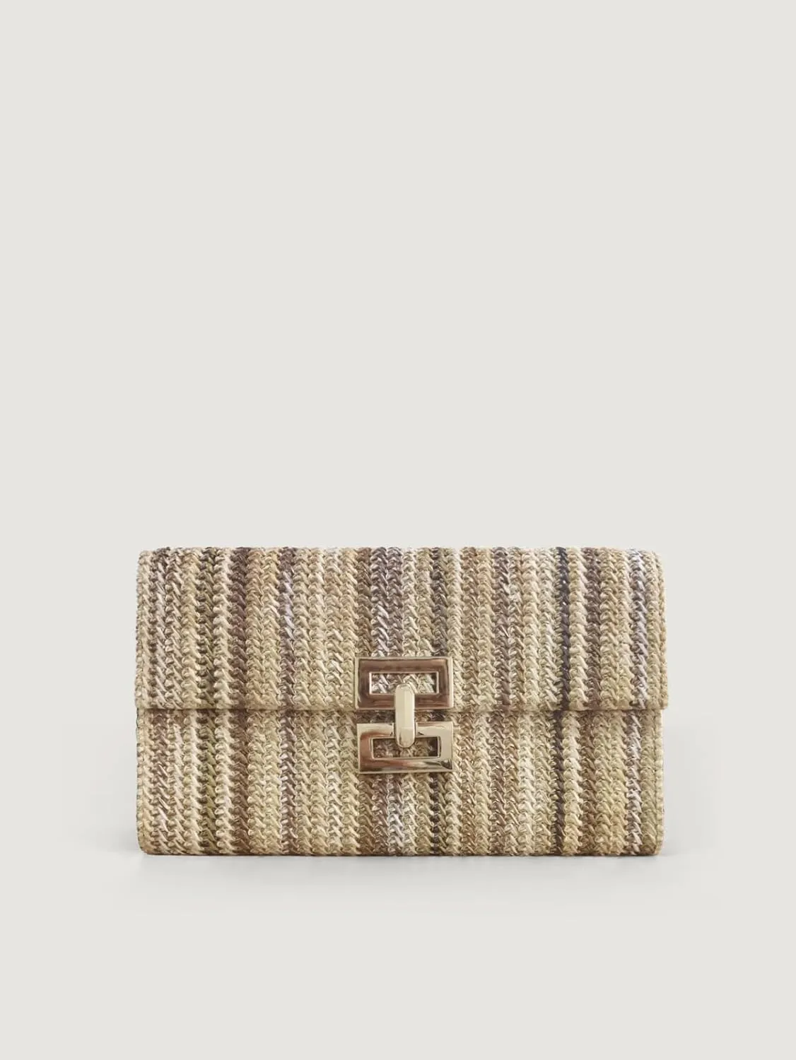Straw Woven Clutch Purse Women Summer Evening Bag Chain Crossbody Boho Raffia Handbag Elegant Lock Envelope Flap