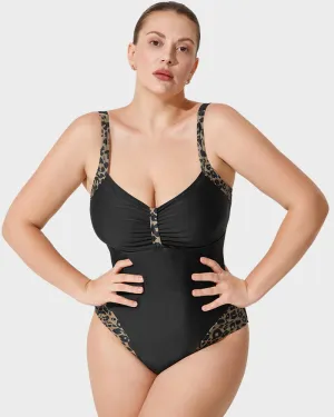 Stylish Leopard Print One-Piece Swimsuit