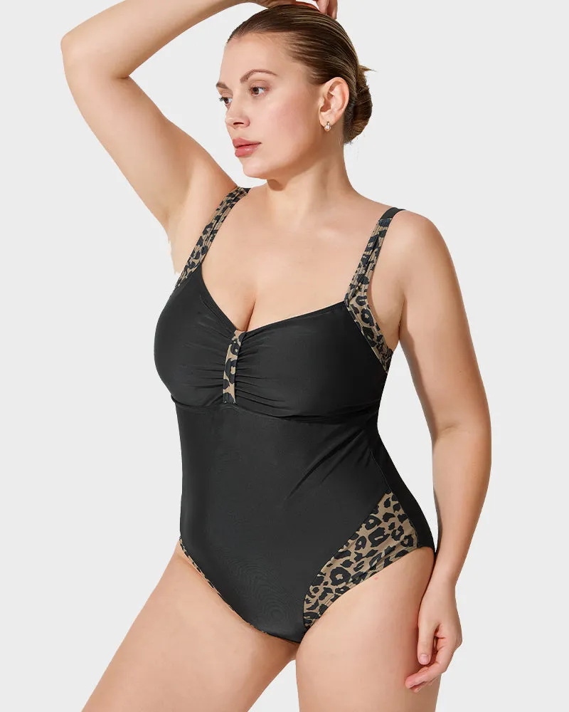 Stylish Leopard Print One-Piece Swimsuit