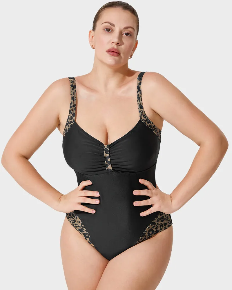 Stylish Leopard Print One-Piece Swimsuit