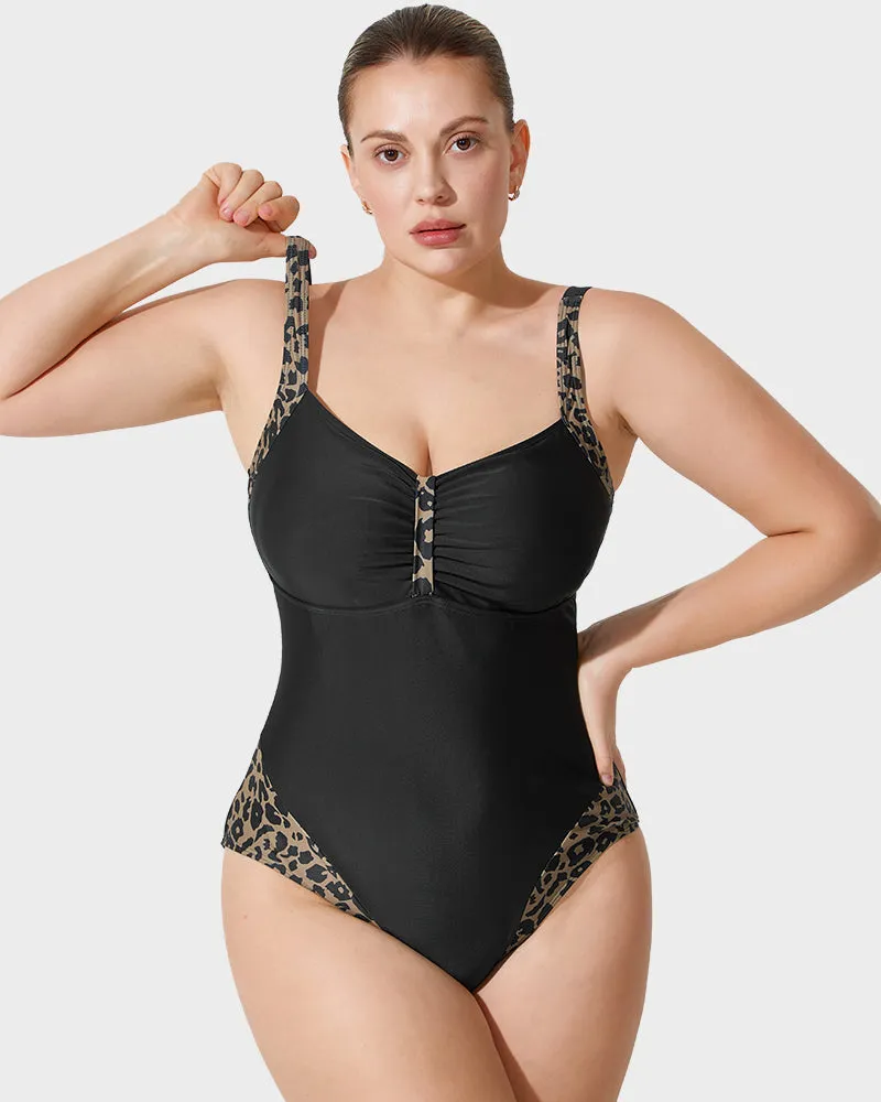 Stylish Leopard Print One-Piece Swimsuit