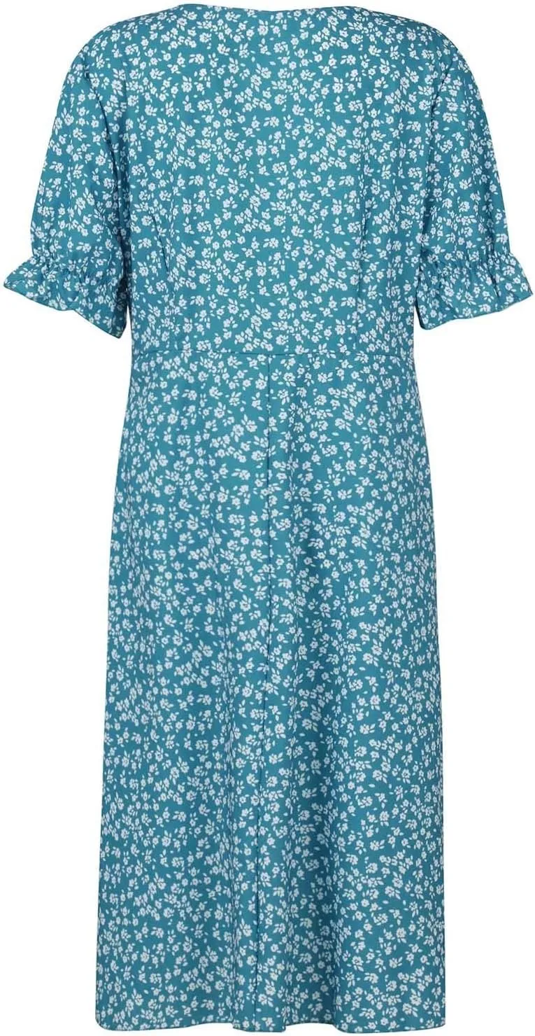 Summer Dresses Women Puff Sleeve Wrap Midi Dresses for Women Summer Womens Dresses Casual