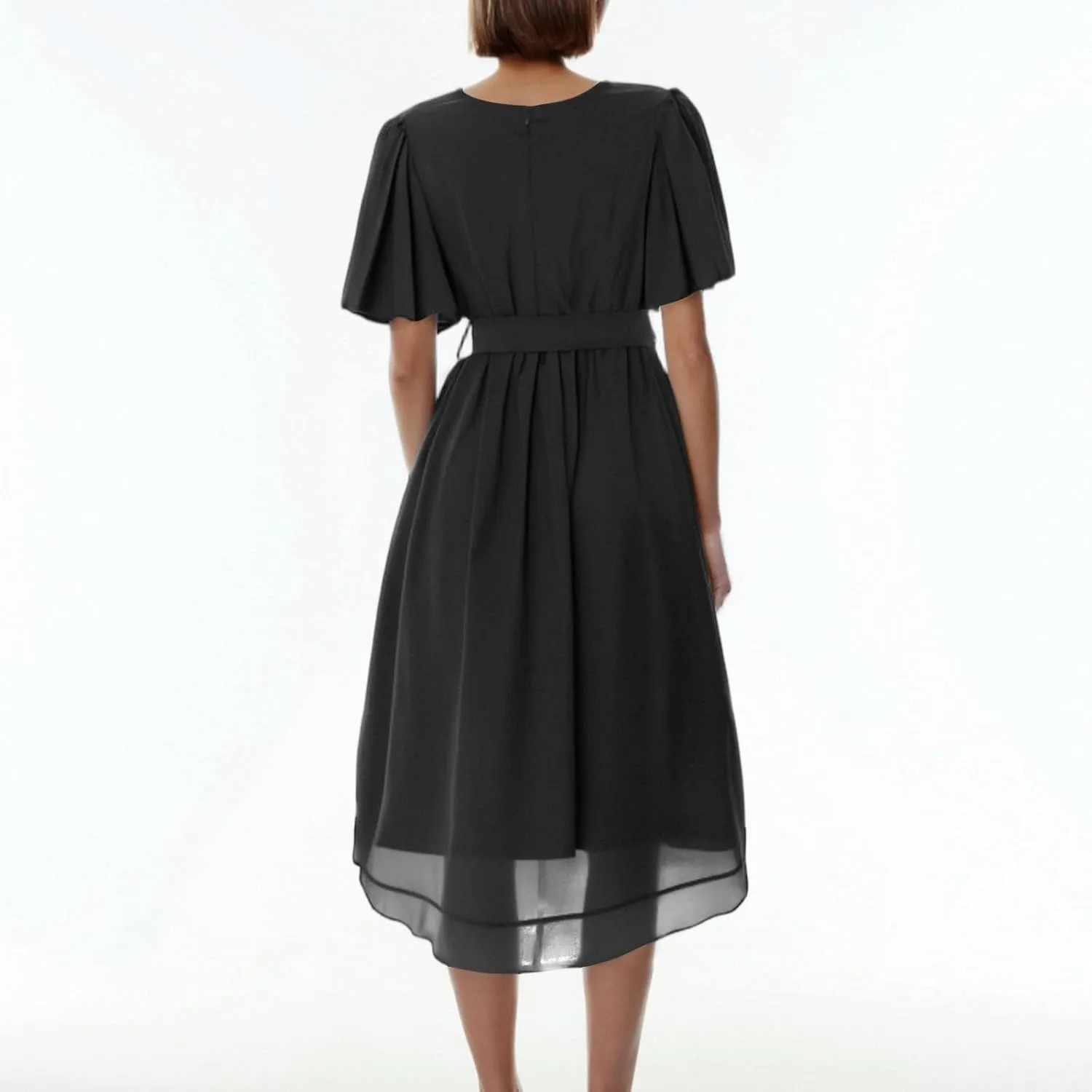 Sundresses for Women,Cocktail Prom Summer Sexy Dress Chiffon Womens Spring Dresses Wrap Flowy Wedding Guest