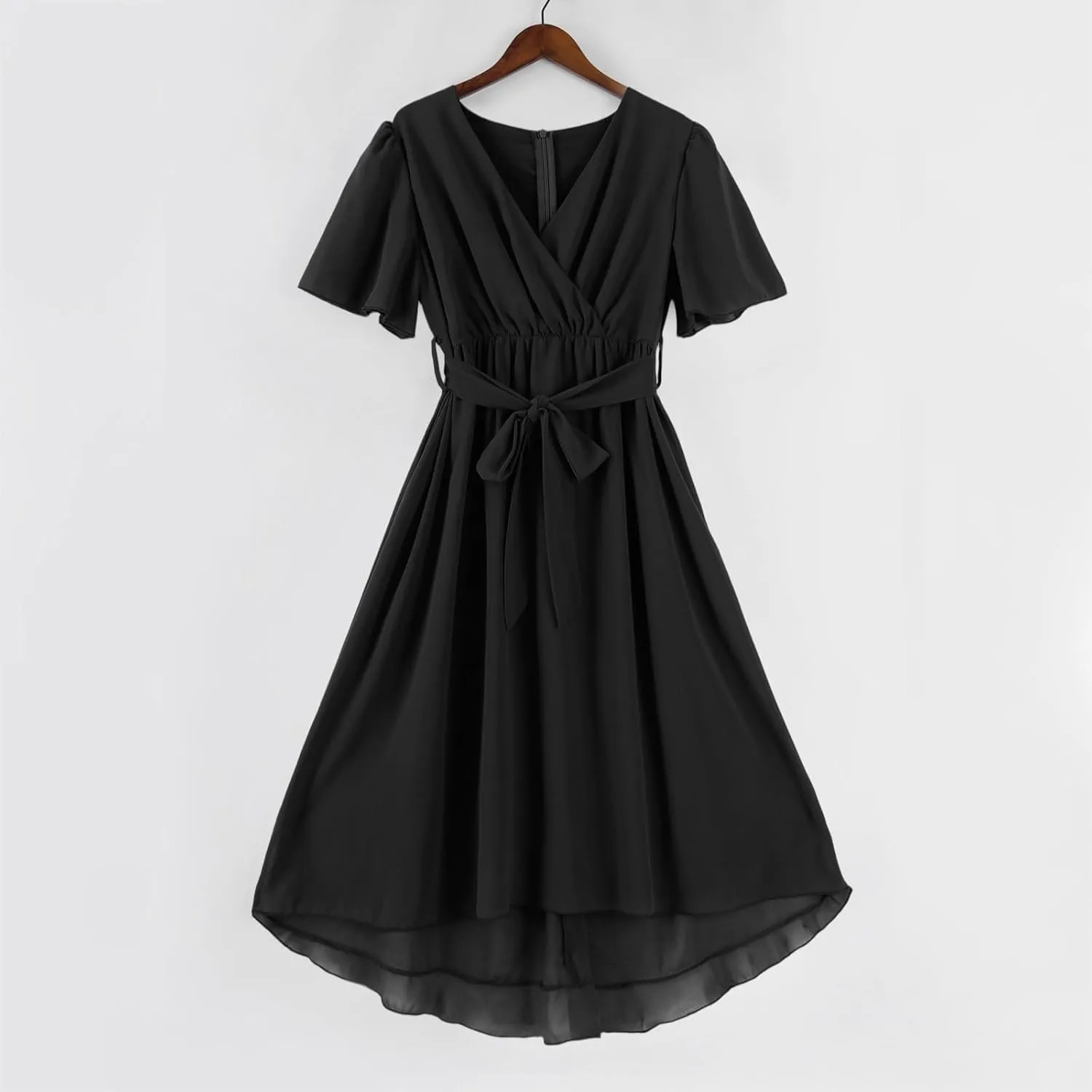 Sundresses for Women,Cocktail Prom Summer Sexy Dress Chiffon Womens Spring Dresses Wrap Flowy Wedding Guest