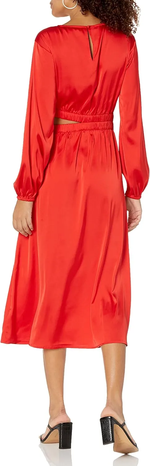 The Drop Women's Jacob Long Sleeve Cut Out Midi Dress