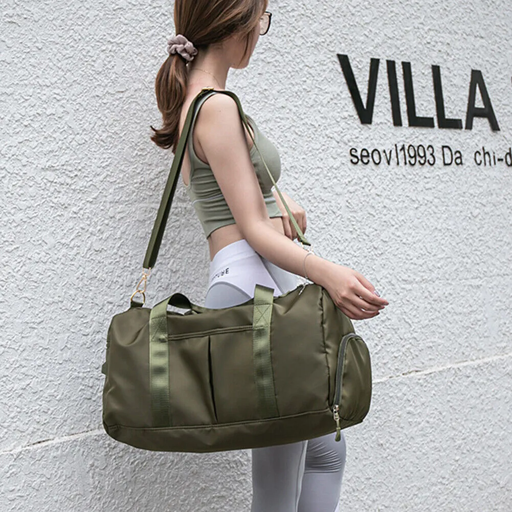 US Sports Gym Travel Duffel Bag Wet Pocket Shoes Compartment Swim Yoga Training