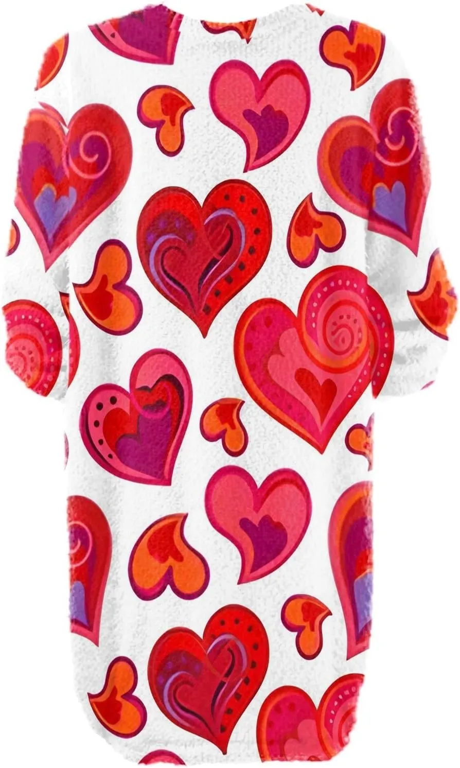 Valentines Day Dress for Women Round Neck Casual Long Sleeve Plush Plaid Dresses