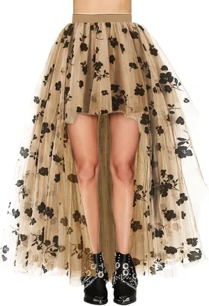 WDPL Women's High Low Long Tutu Tulle Bustle Skirt Elastic Waist Festival Party Skirt