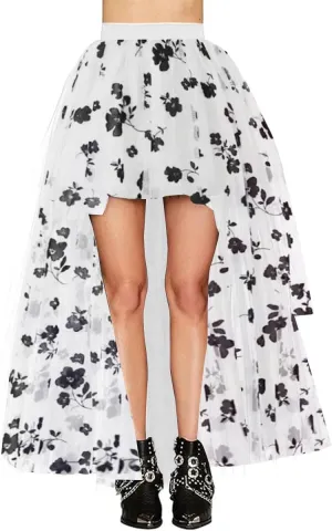 WDPL Women's High Low Long Tutu Tulle Bustle Skirt Elastic Waist Festival Party Skirt