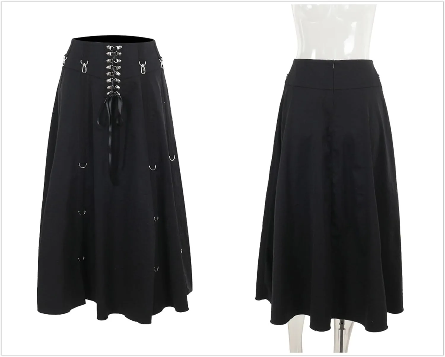 win2win Goth Skirt for Women Punk Fairy Grunge Y2k Gothic Rave Summer Festival