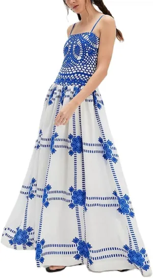 Women Boho Floral Maxi Dress Y2k Sleeveless Long Graffiti Spaghetti Strap A Line Dress Vacation Beach Sundress