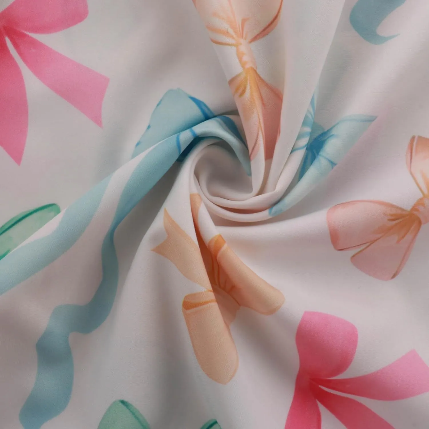 Women Dresses Spring Summer Knot Front V Neck Ruffles Long Sleeve Floral Print Swing Mini Dress Colorful Bow Print Maxi Dress