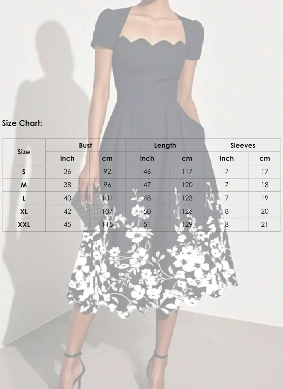 Women's Dresses Square Neck Puff Sleeve Midi Dress 2025 Summer Elegant Floral Print A Line Cocktail Dress