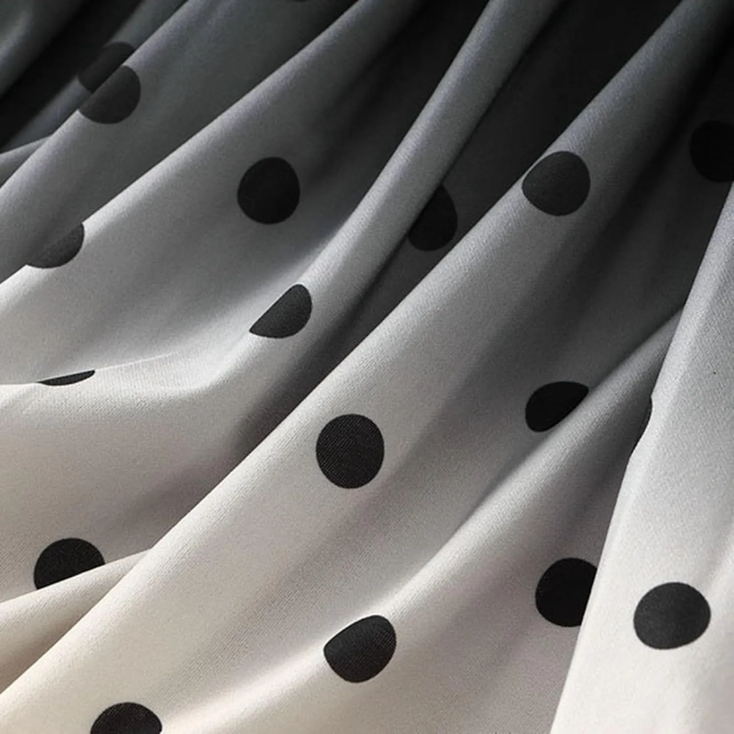 Women's High Waisted Slim Gradient Pleated A Line Skirt Fashion Polka Dot Print Midi Skirt Womens Skirt Medium