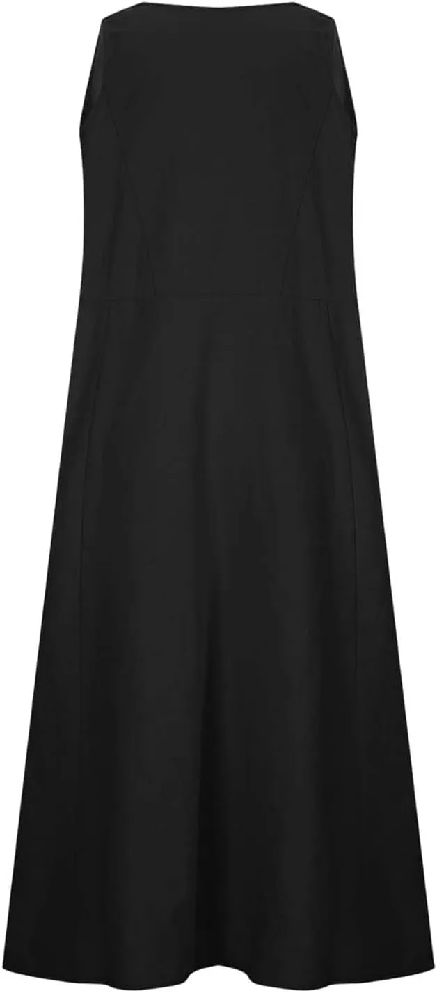 Womens Linen Dresses 2025 Boho Sleeveless Halter Dress Maxi Flowy Cute Plus Size Sundresses Dressy Casaul Vacation