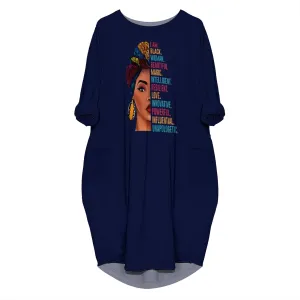 Women's Plus Size Dresses African Print Midi Dresses Long Loose Sundresses